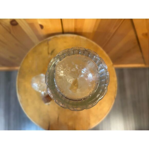 Vintage 1960s Clear Glass Decanter w/ Basket Weave Pattern (5575) - Picture 8 of 9